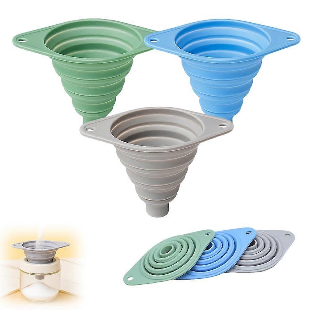 Silicone Collapsible Kitchen Funnel Set, Food Grade MultiSize Funnels for Bottles, Dishwasher Safe