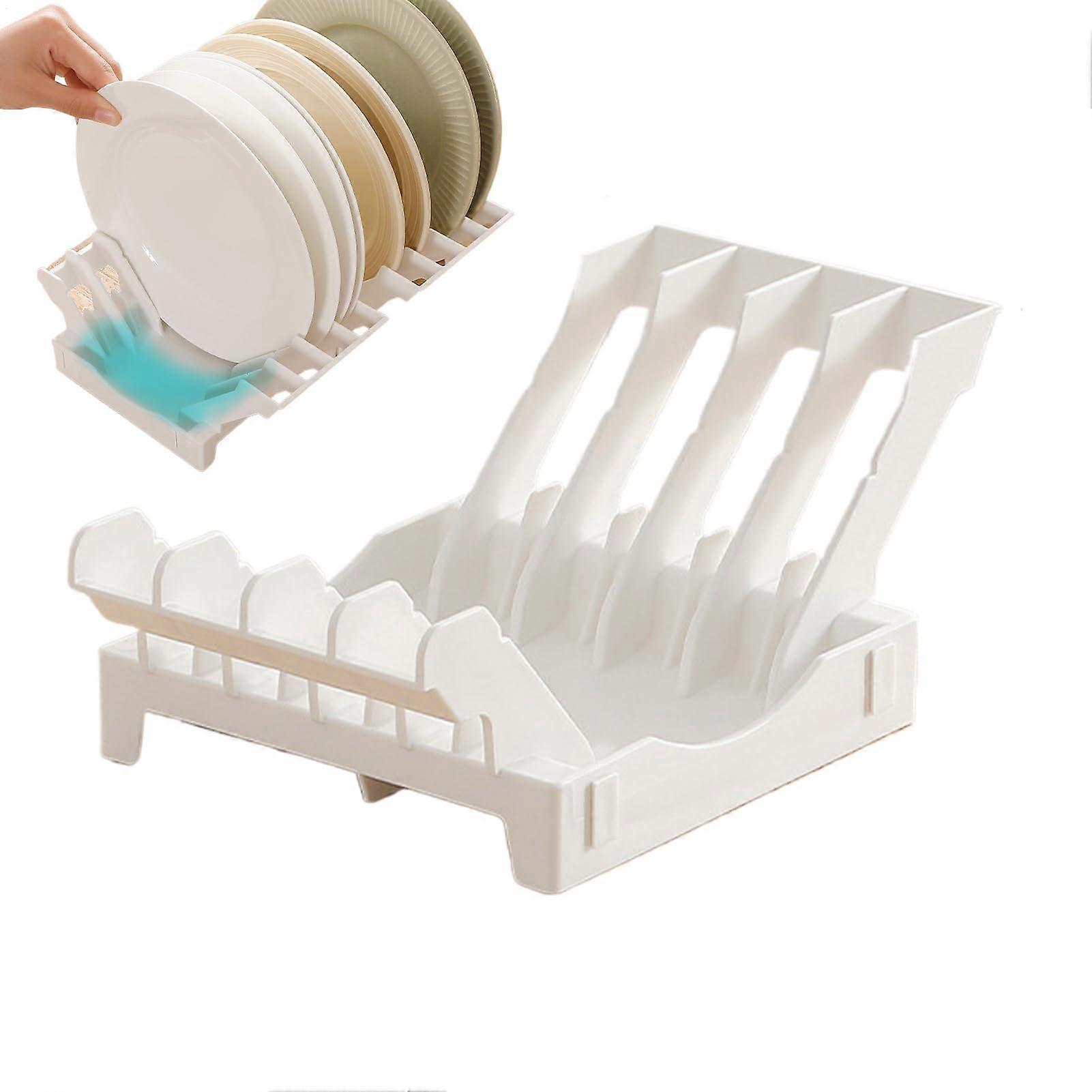 Plate Rack Dish Organiser with Stable Vertical Storage for Kitchen Cupboard and SpaceSaving Drying
