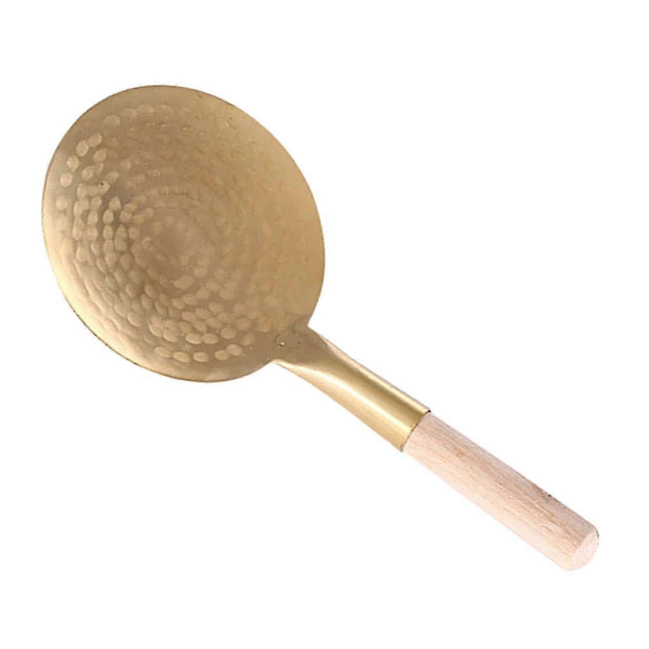 Ergonomic Copper Tofu Serving Spoon with Polished Surface for MultiFunctional Kitchen Use