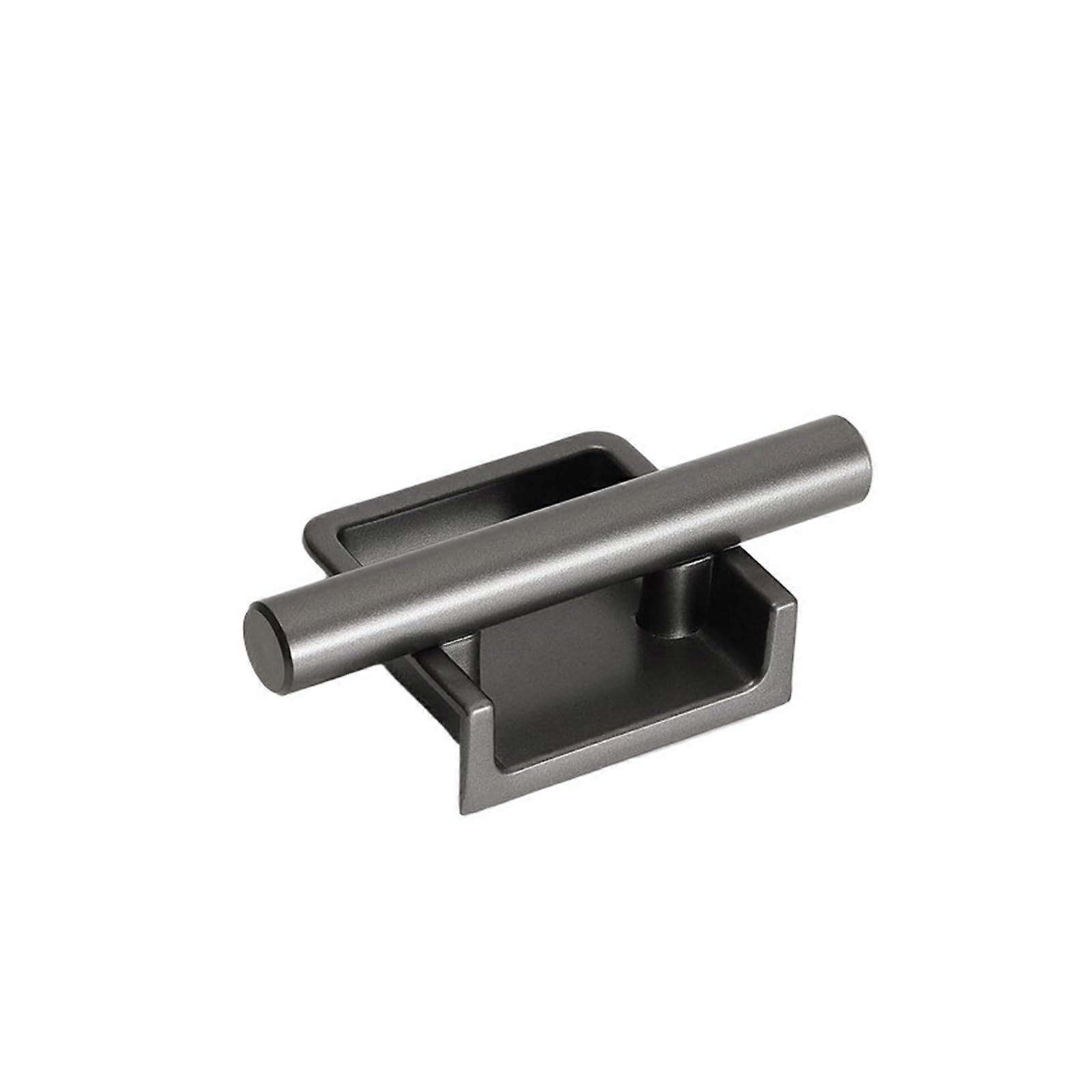 Modern Zinc Alloy Cabinet Pull Handles Invisible Embedded Drawer Pulls Pearl Grey 32mm 2pcs