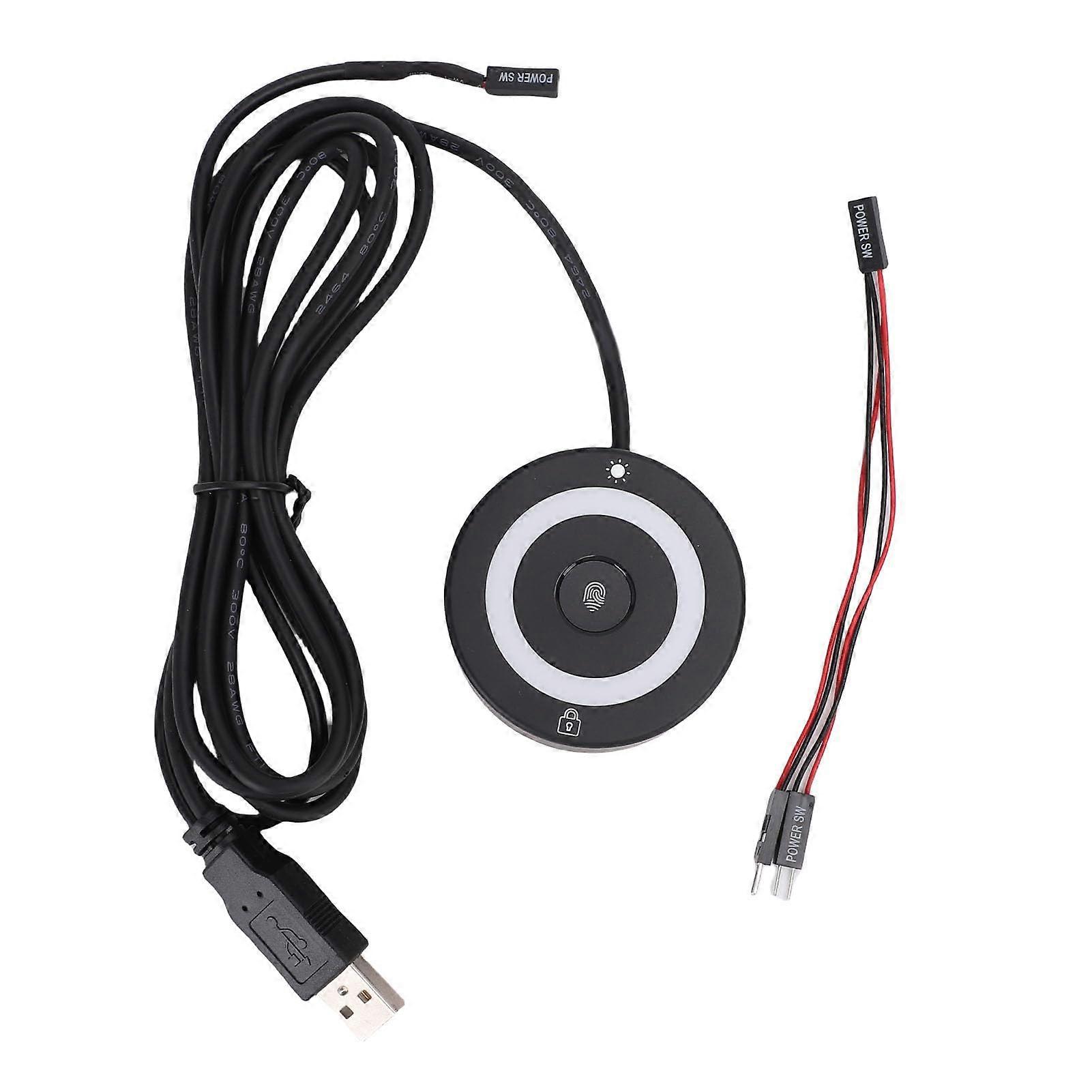 Fingerprint Scanner with USB Cable, Windows Hello Support, 360° Recognition, RGB Light, Power Key