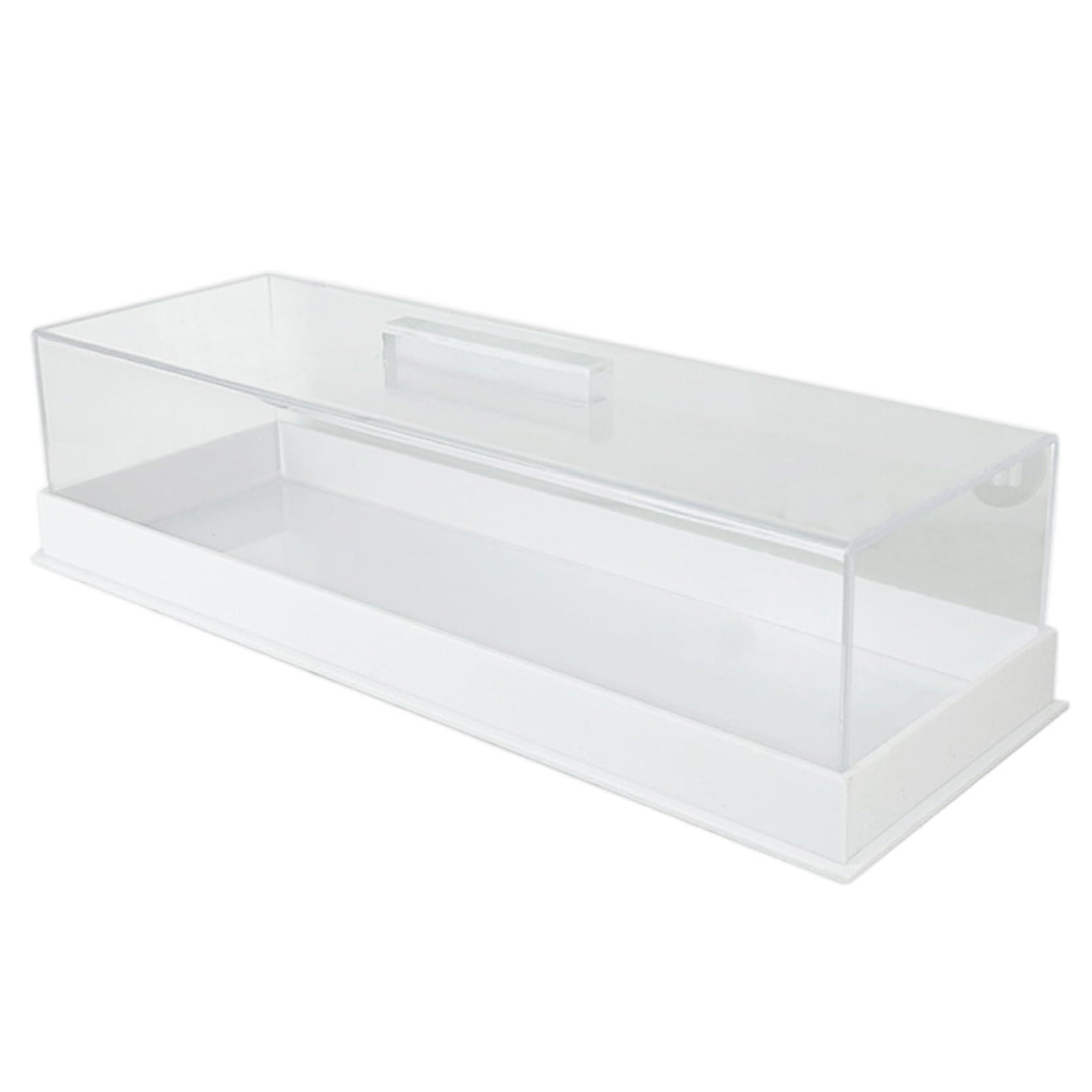 Rectangular Acrylic Cake Stand with DustProof Clear Lid and Handle for Pastries and Cupcakes