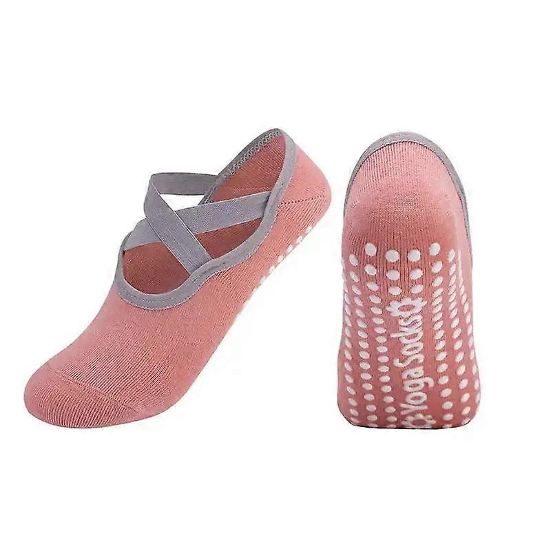 Women's Non-slip Yoga Pilates Socks With Grips & Straps Eu 35-42 - Cotton