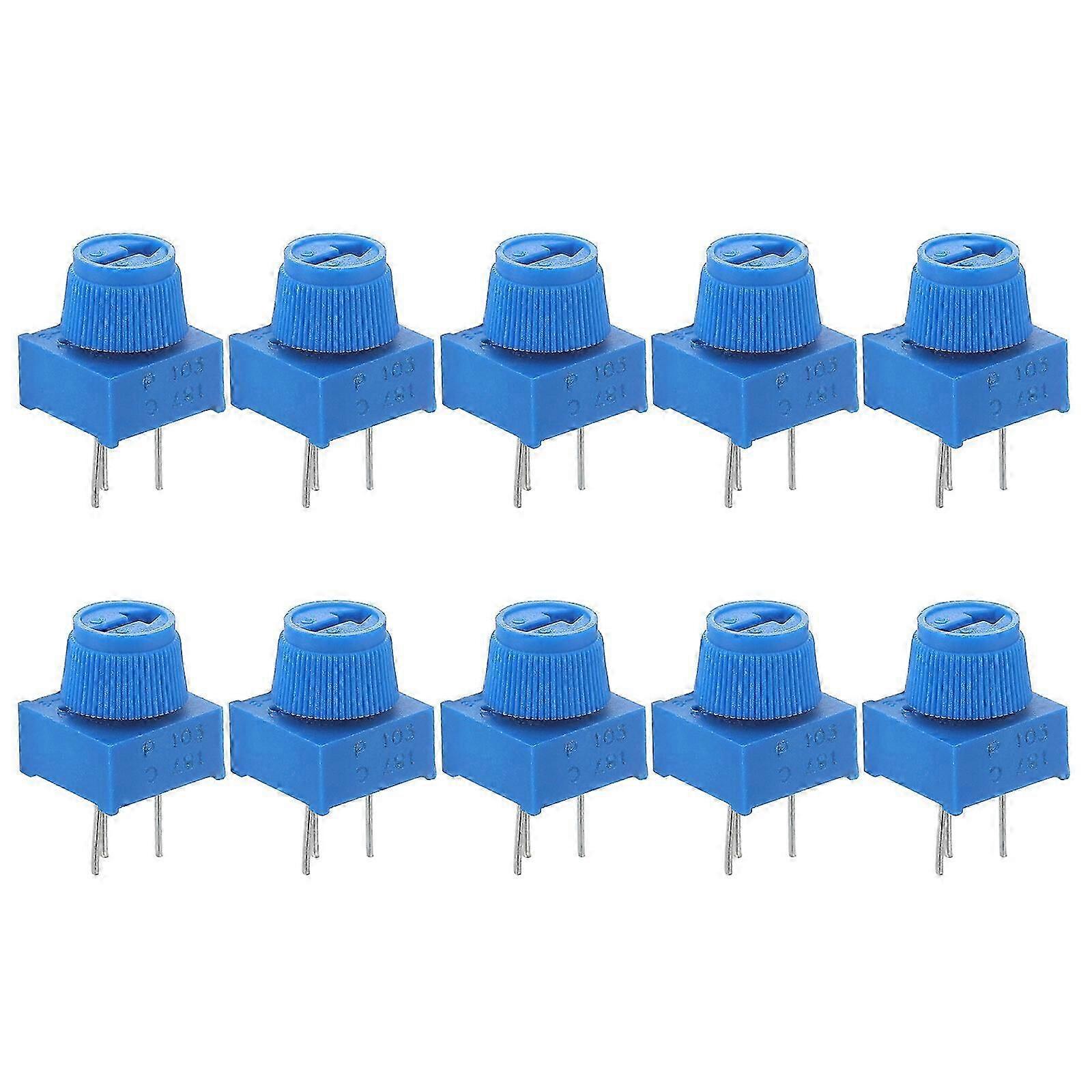 10 Pcs Trimpot Potentiometer Resistor with Knob Breadboard Trim Potentiometer