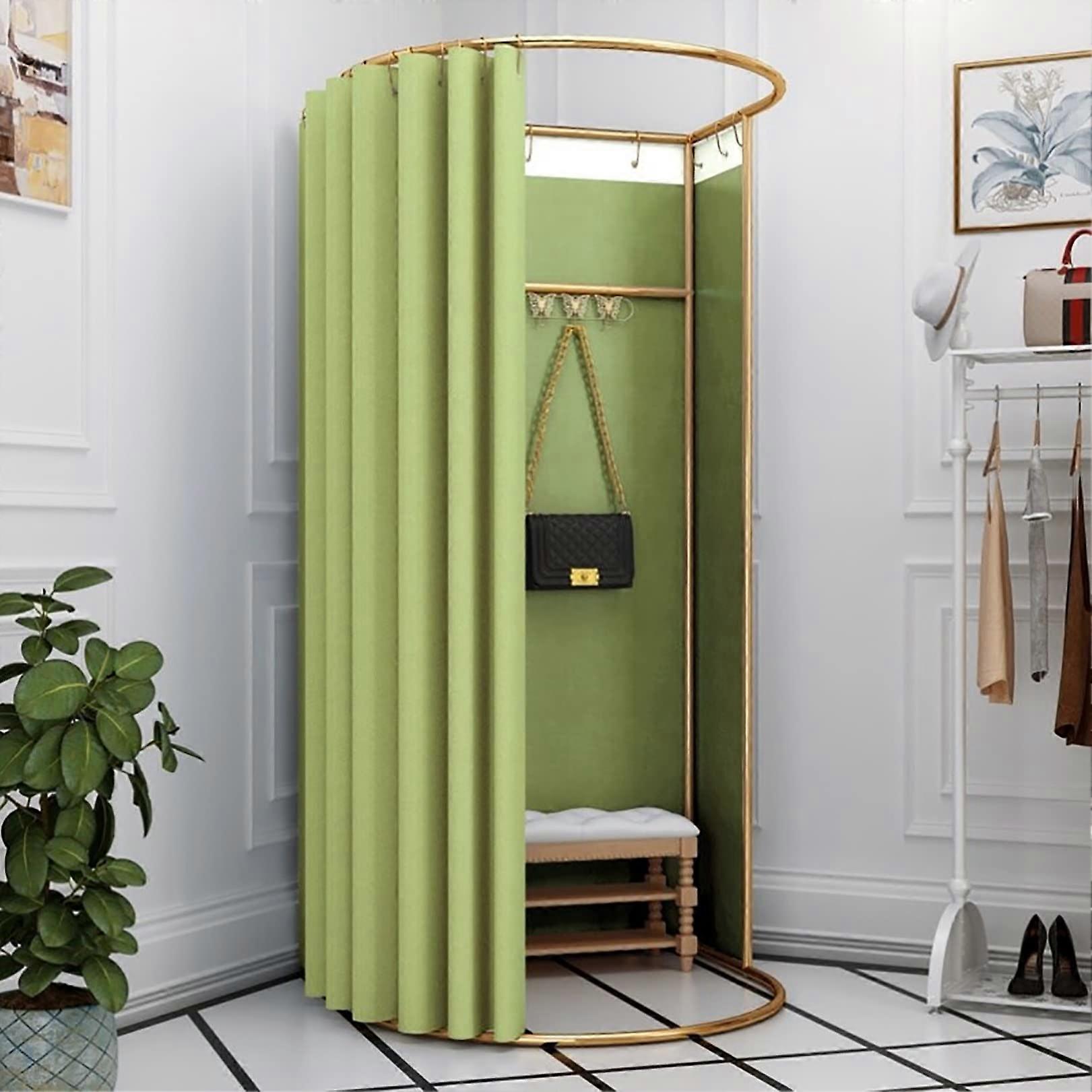 Portable Privacy Booth with LightBlocking Curtain, Foldable Steel Frame Changing Room for Store or Mall