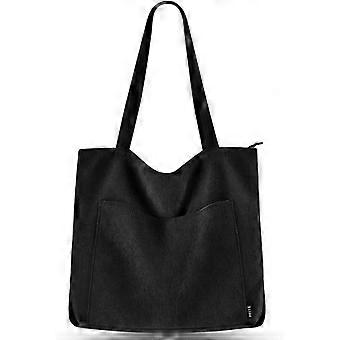 2024 Corduroy Handbag, Large Size, Shoulder Bag for Women, with Zipper and Pockets, Suitable for Work, Travel, and Storage