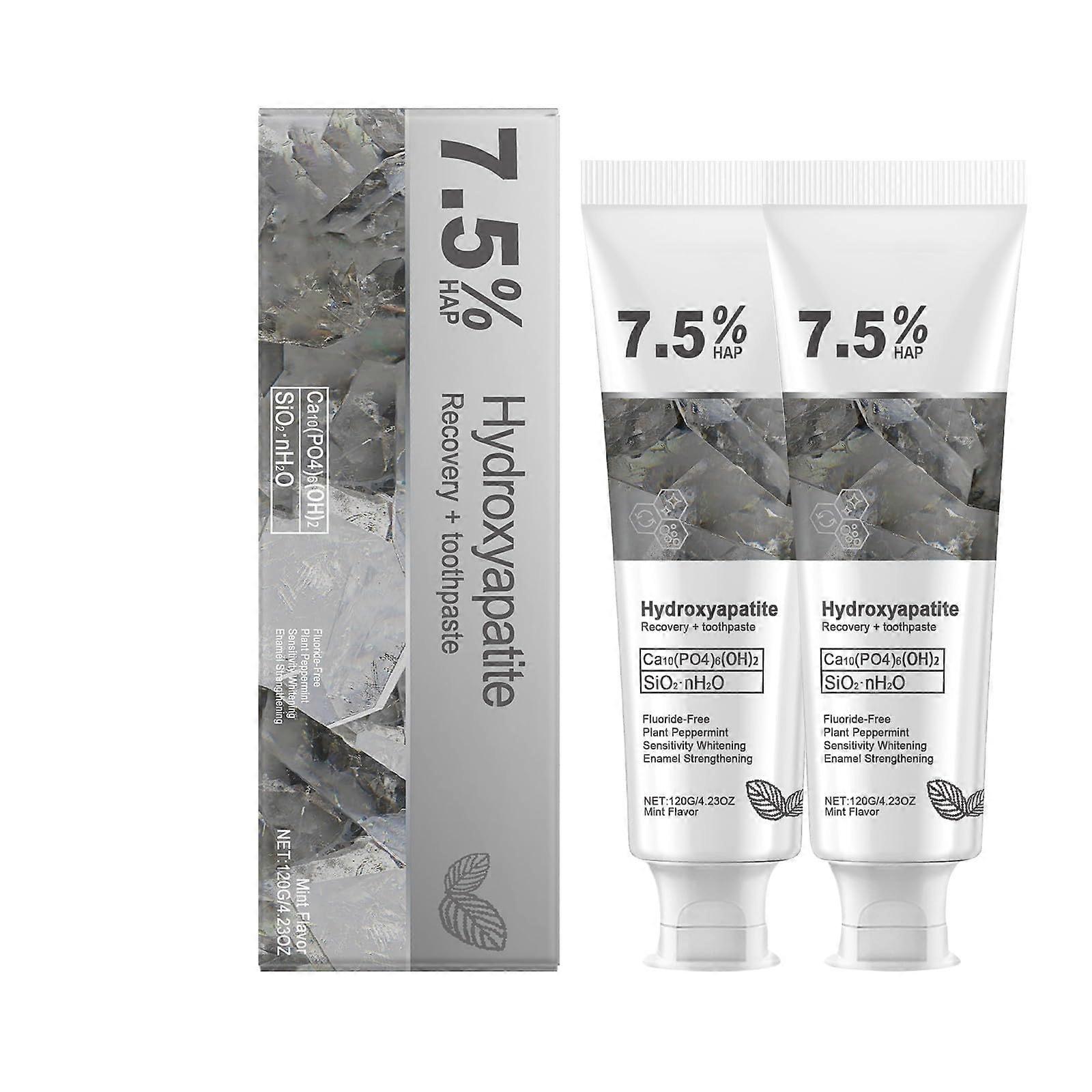 Hydroxyapatite Toothpaste Set for Sensitive Teeth, Fluoride Enamel  with Mint, 2pcs