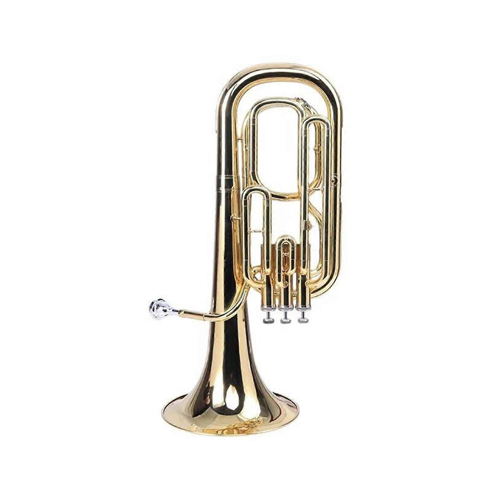 Professional 4 Valve Brass Euphonium with Clear Projecting Tone for Beginner and Intermediate Players