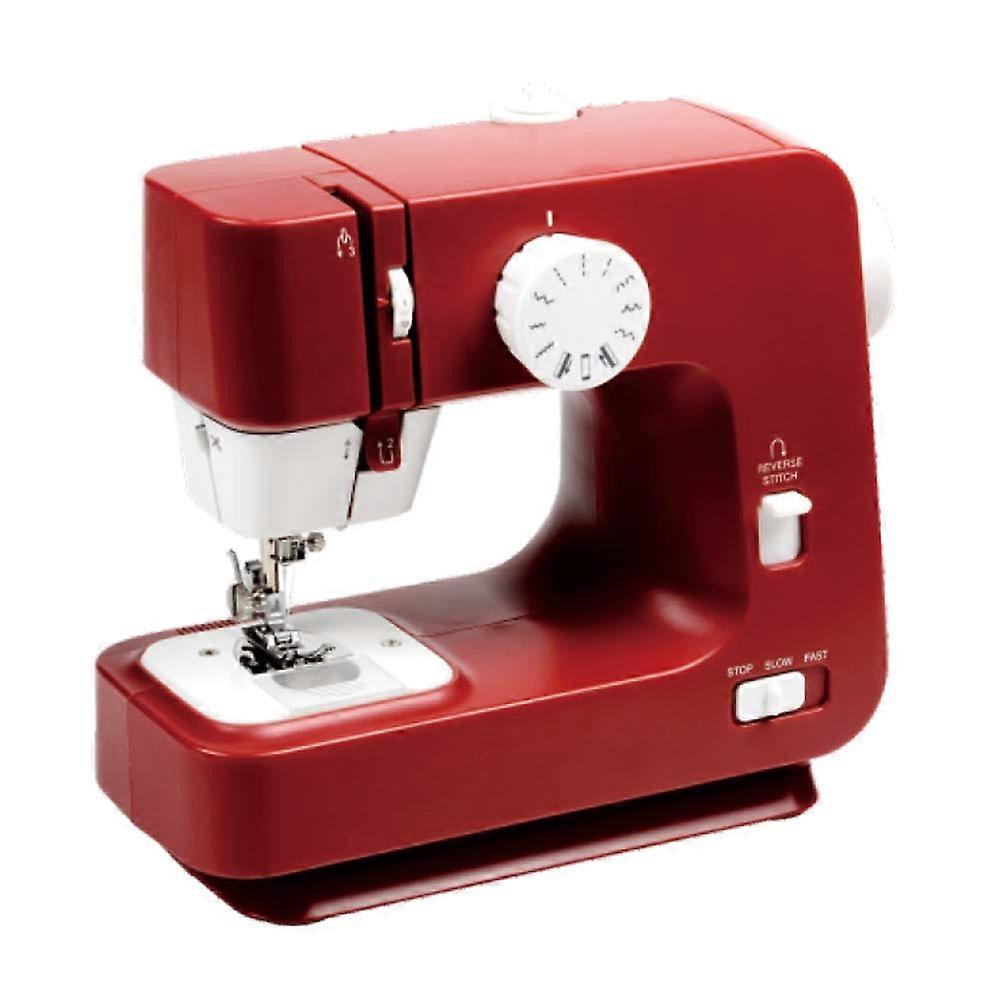 Portable Sewing Machine with 12 Stitch Patterns, DualSpeed Reverse Sewing for DIY Crafts, Red