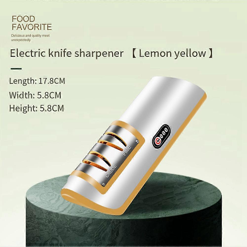 Electric Knife Sharpener Automatic Adjustable Kitchen Tool for Fast Sharpening Knives Scissors Orange