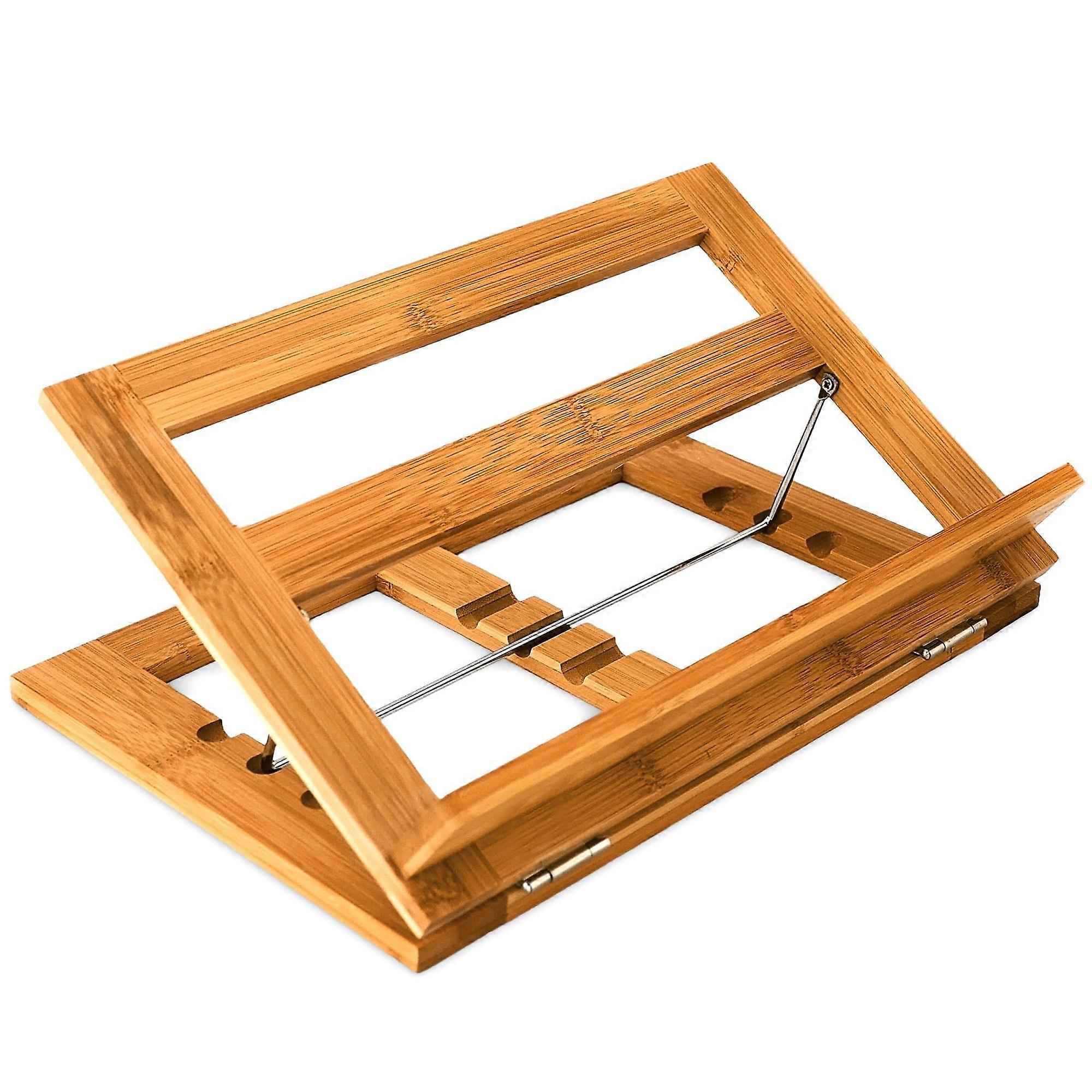 Adjustable bamboo book stand