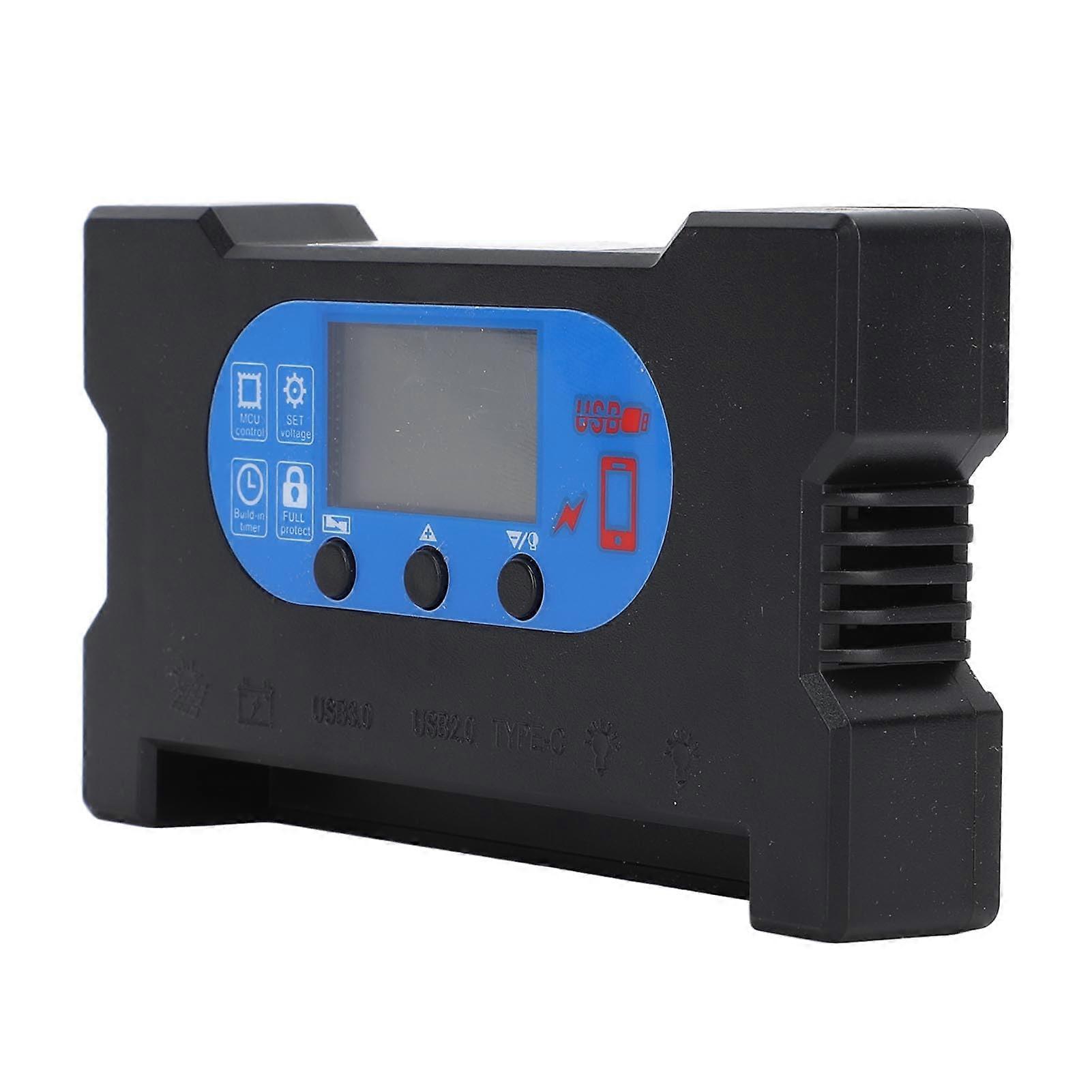 Solar Charge Controller 10A LCD Display Fast USB and TypeC Charging for 12V 24V Lithium Battery
