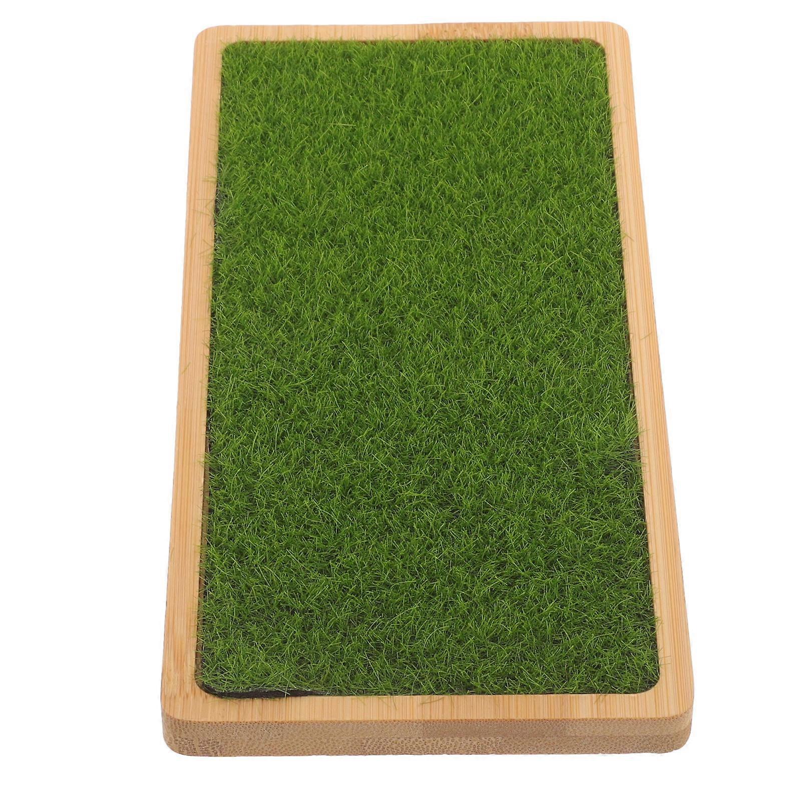 Green Bamboo Display Holder for Model Display Base with Grass Mat