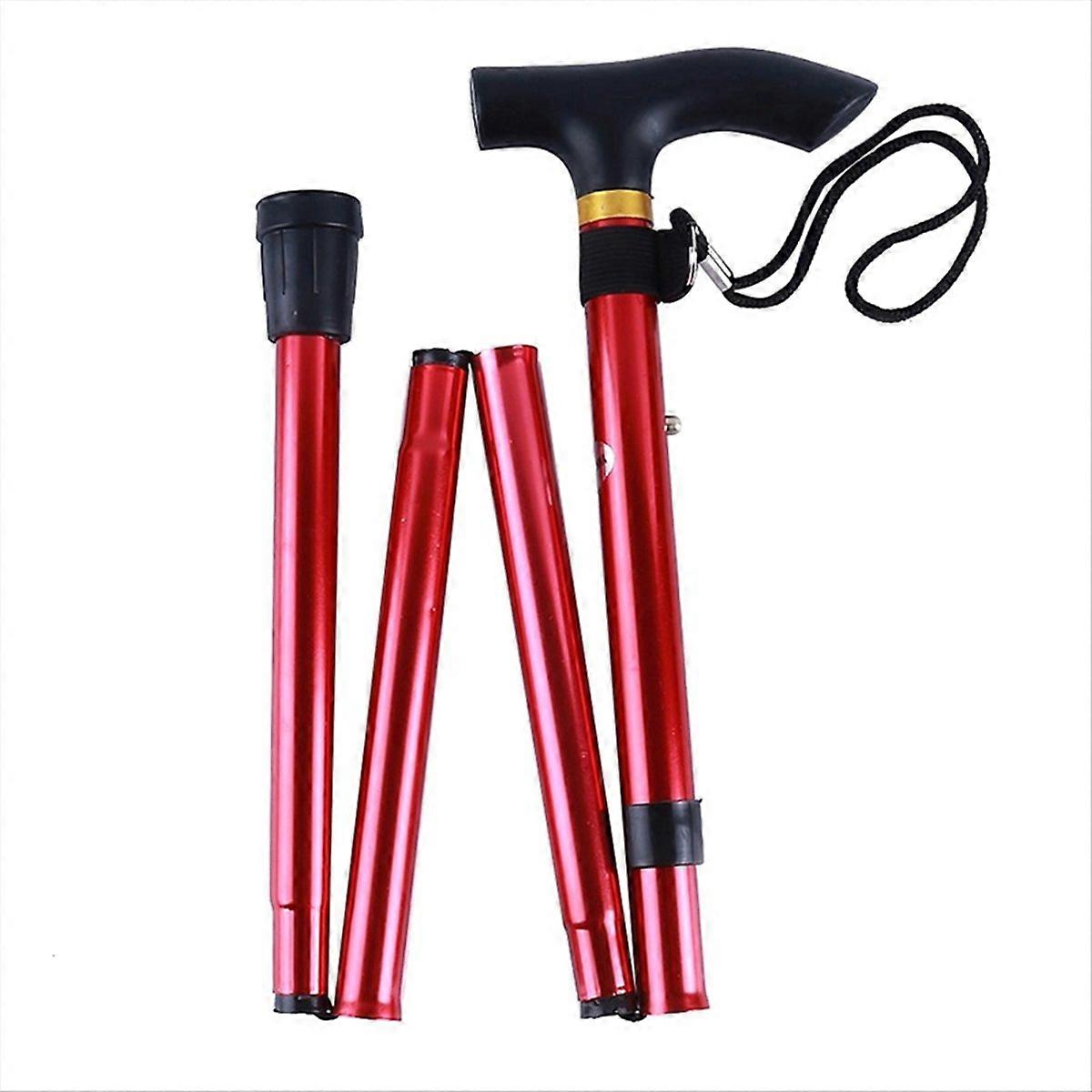 Hiking Camping Mountaineering Poles Walking Stick Folding Cane, E