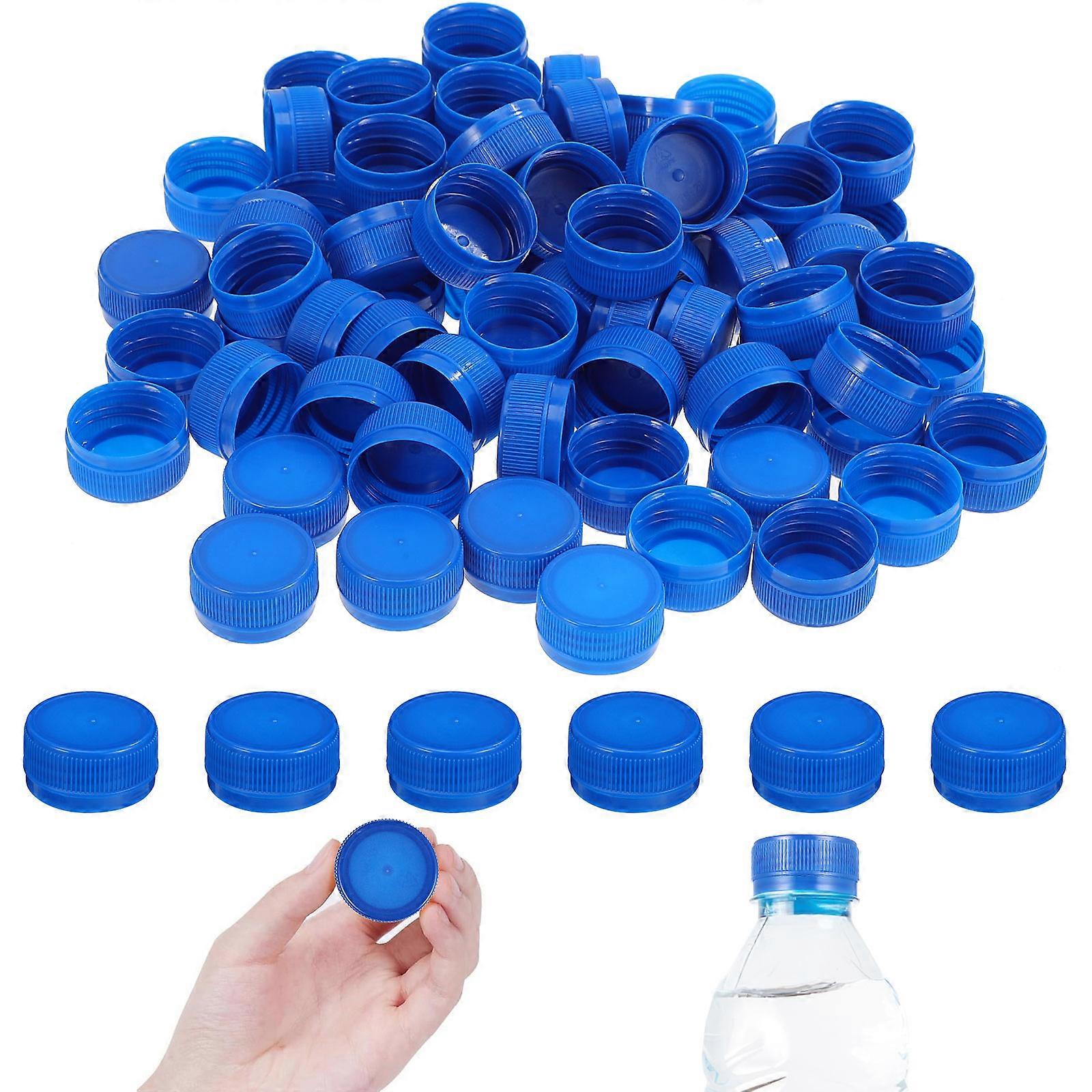 Plastic DIY Bottle Cap Covers 100Pcs Dark Blue for Bottle Decoration