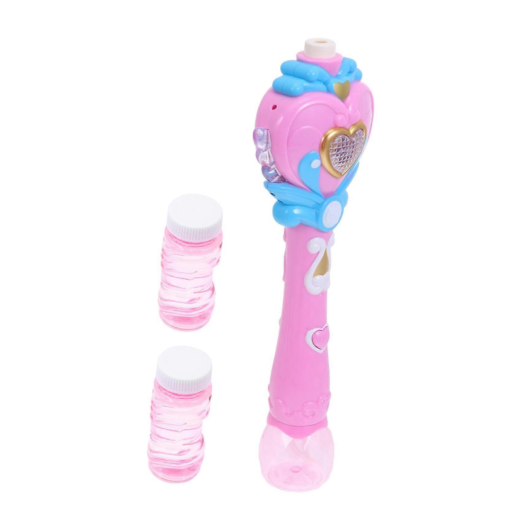 Electric Bubble Machine for Kids with Colorful Light Effects and Continuous Bubble Stream Pink