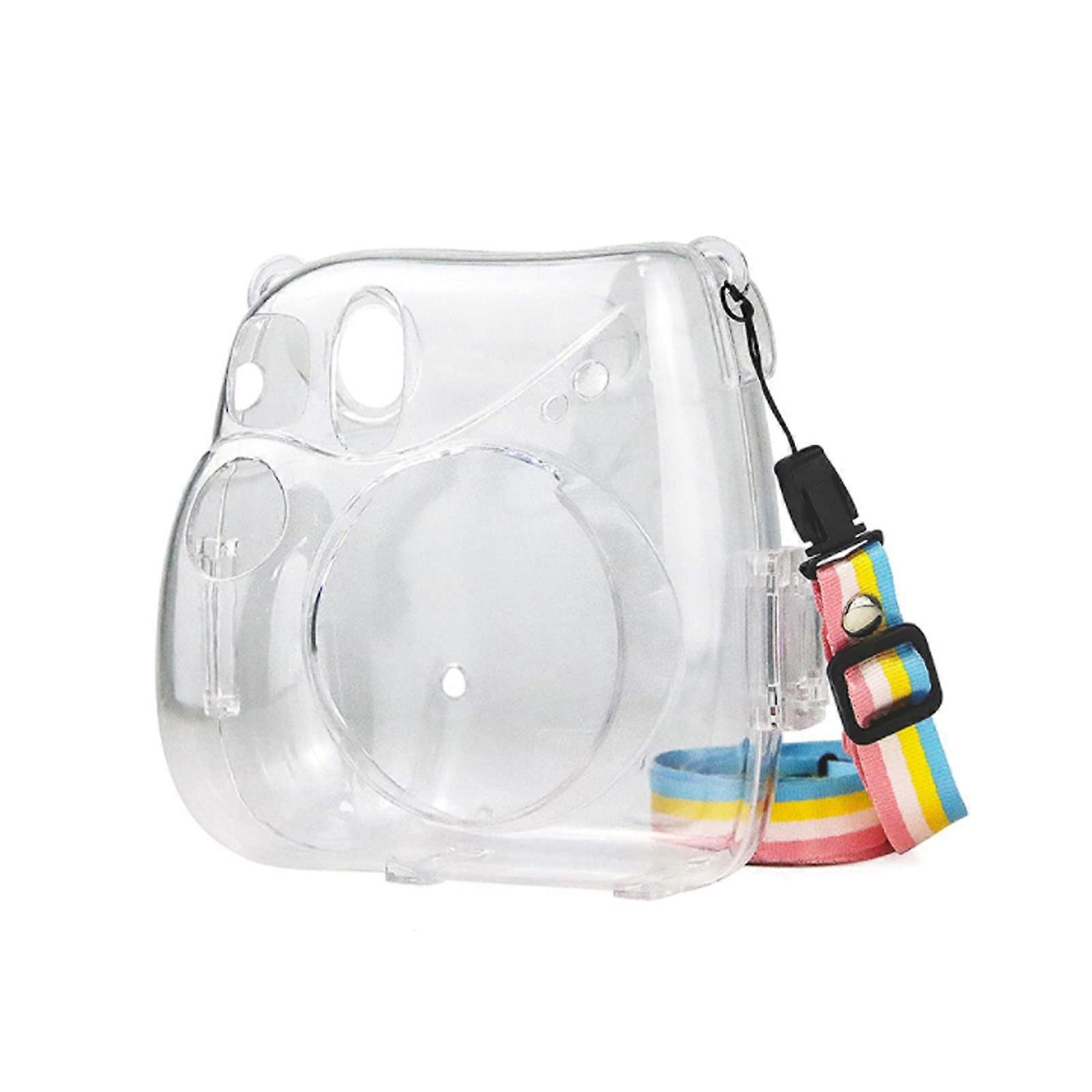 Camera Case Crystal Clear Hard Shell with Adjustable Strap for Fujifilm Instax Mini 7 Plus