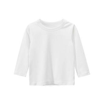 T-shirts met lange mouwen voor meisjes, T-shirts met ronde hals voor de herfst en winter, basic T-shirts, wit, 7-8 jaar