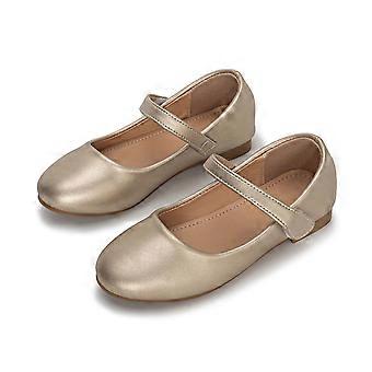 Dziewczęce buty Mary Jane w stylu baleriny, na wesele, przyjęcie, szkołę i wieczorne wydarzenia, wygodne, codzienne, w kolorze złotym, rozmiar 9-10 lat