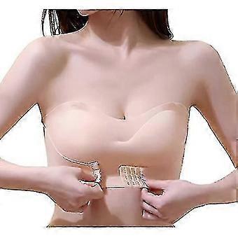 Women Lingerie Strapless Front Buckle Lift Bra, Wire-free Anti-slip Invisible Push Up Bandeau Bra
