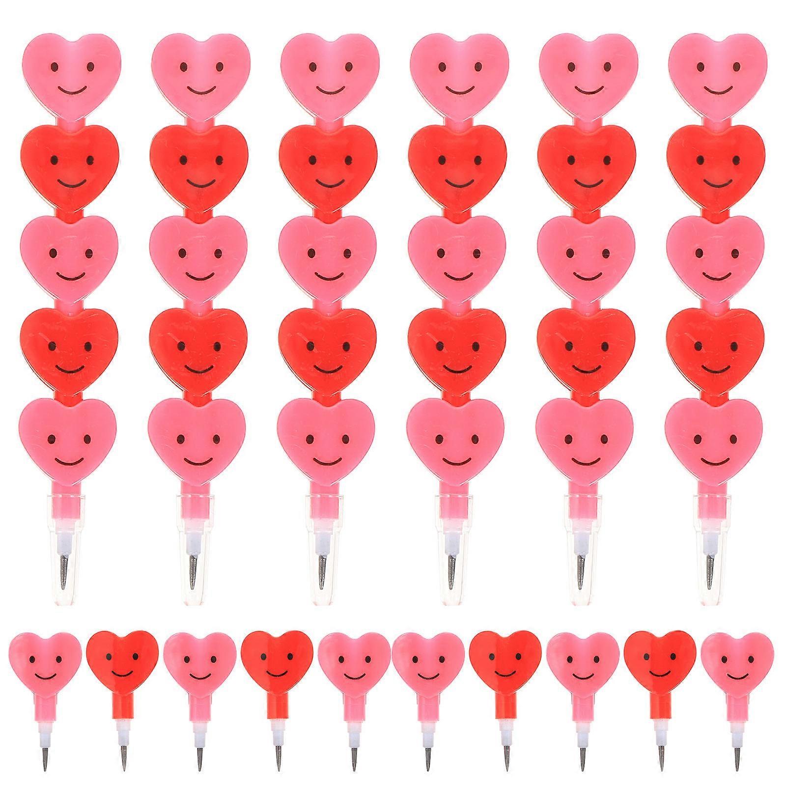 Cartoon Kids Pencils Stackable Plastic Writing Pencils 12Pcs Set