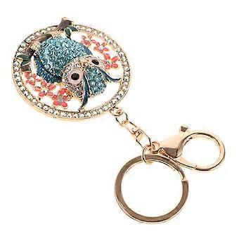 Owl Keychain Rhinestone Owl Shaped Pendant for Decoration Keychain