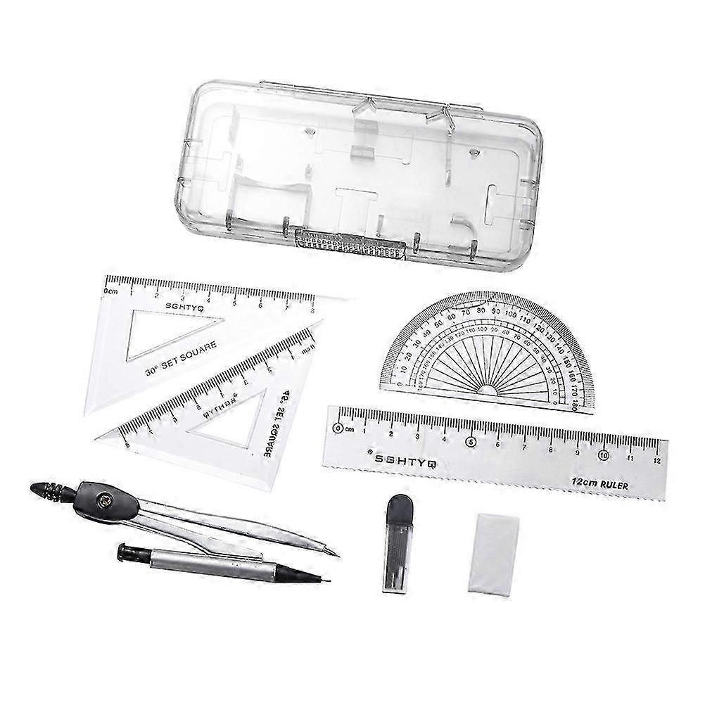 Compasses Set Math Ruler Tool for Drawing 4Sets Silver Metal Kit