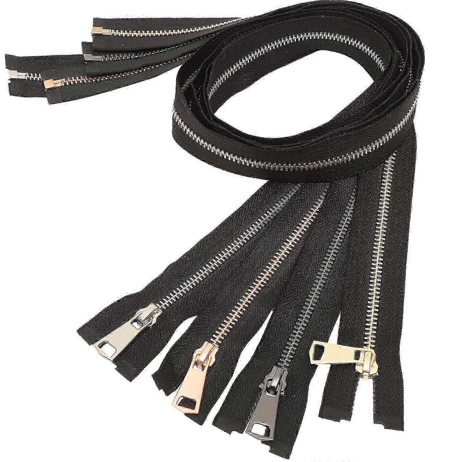 Zipper Material Sew for Replace Use Black 16Pcs Zippers Set
