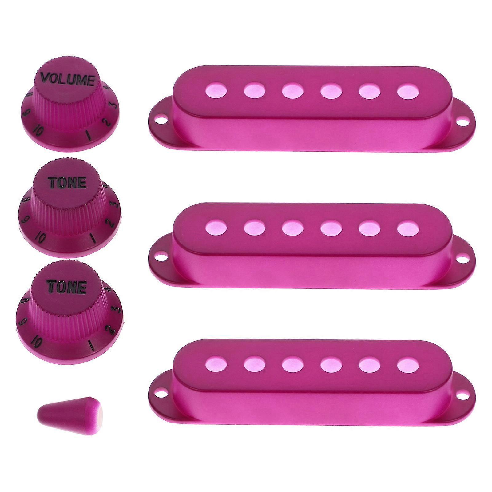 Strat Guitar Pickup Covers Knobs Switch Tip Set for Stratocaster Replacement Accessory Kit Purple