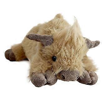 H Highland Cow Plush Toy Long Hair Scottish Cattle Stuffed Animal Soft Cuddly Farm Decor for Kids Collectors