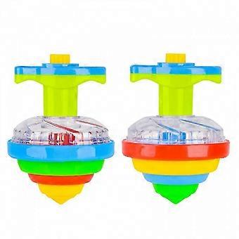 Set of 2 Light Up UFO Spinning Tops for Kids with Flashing LED Lights, Birthday Party Favors and Goodie Bag Fillers for Boys and Girls