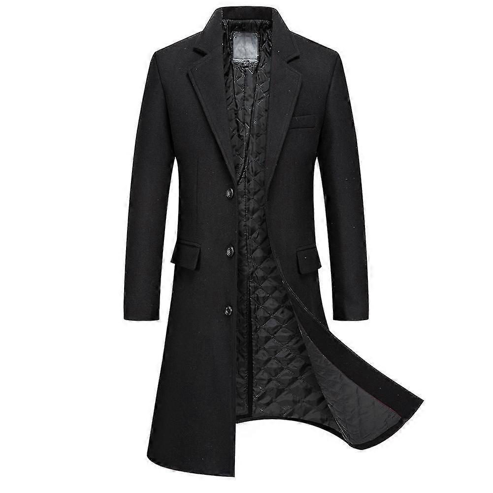 Cloudstyle Classic Solid Color Long Woolen Coat Homme