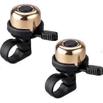2-pack Bicycle Bell Brass Small Bicycle Bell Clearer Louder Longer Lasting Purer Tone (gold