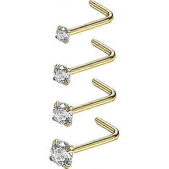 KATEA 20G 4-15 stk rustfrit stål næseringe ørestikker l-formet piercing kropssmykker 1,5 mm 2 mm 2,5 mm 3 mm