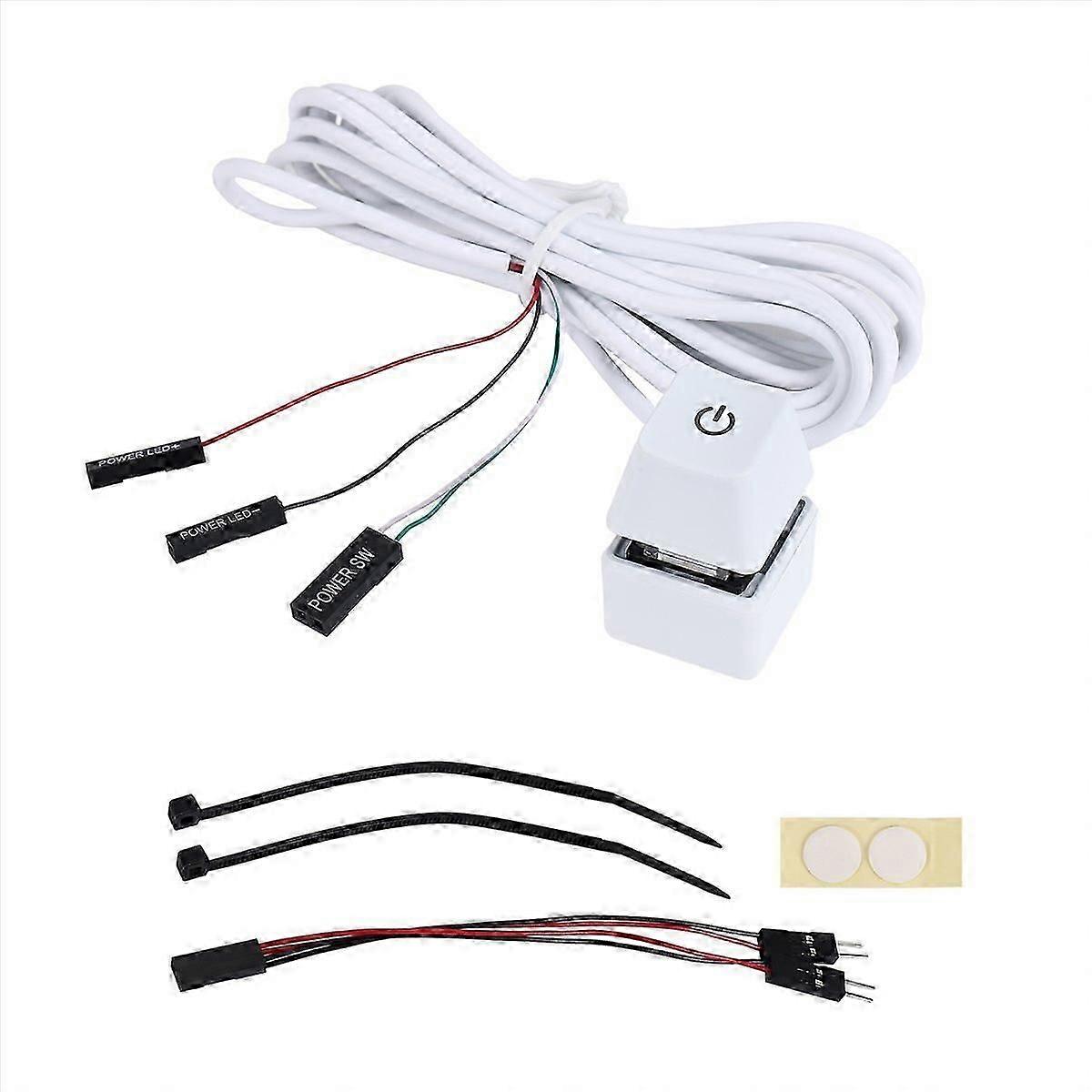 2M Portable LED Lights Computer Desktop Switch PC External Start Power On/Off Button Extension Cable