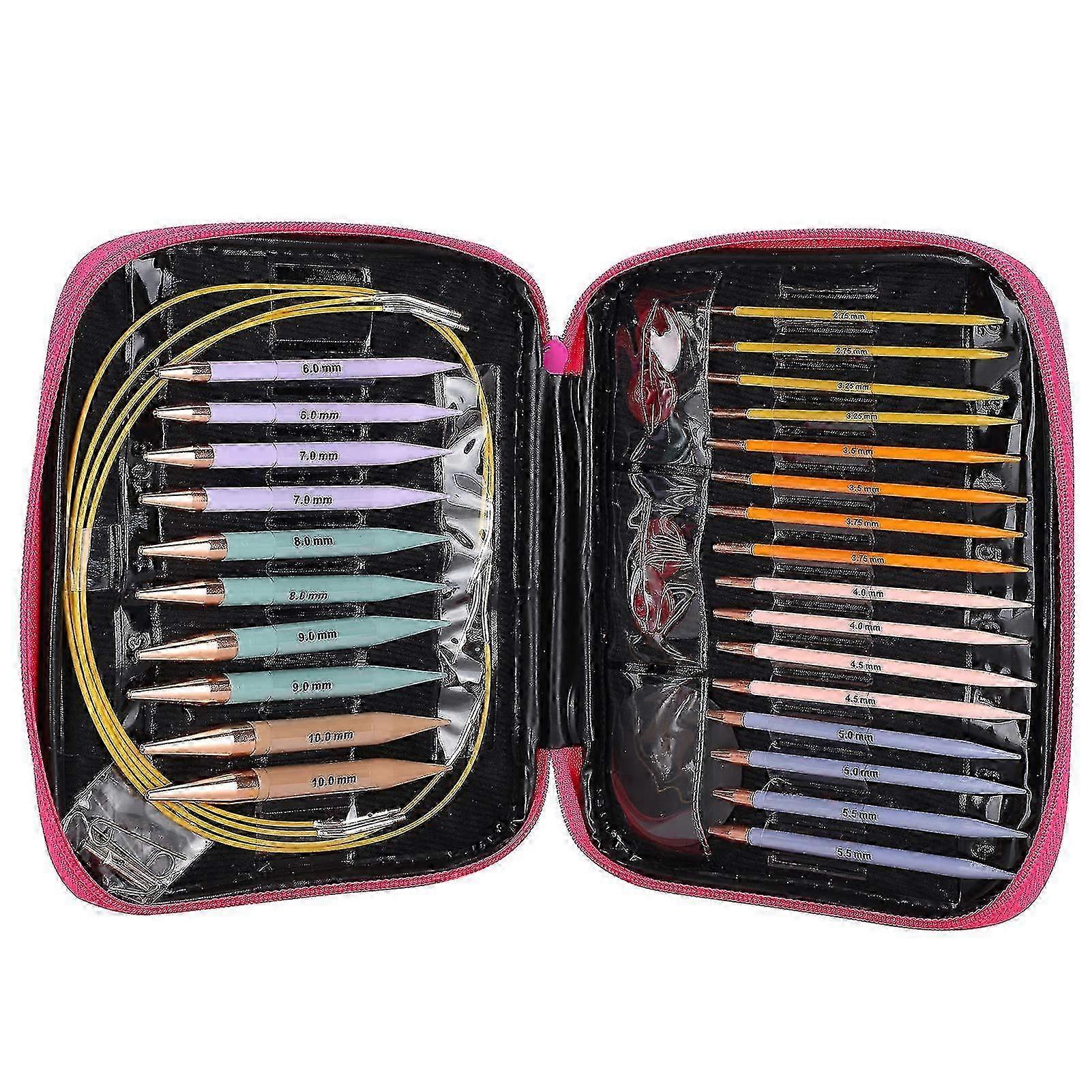 13 Pair Interchangeable Circular Knitting Needles Set 2.75mm-10mm