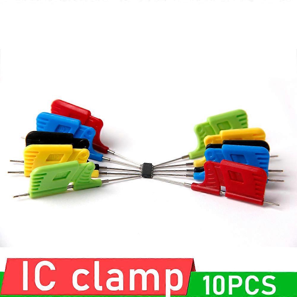 10pcs Universal SMD IC Test Clips for Logic Analyzer - Solder-Free Testing