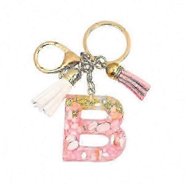 Glitter Initial Keychain AZ Letter P