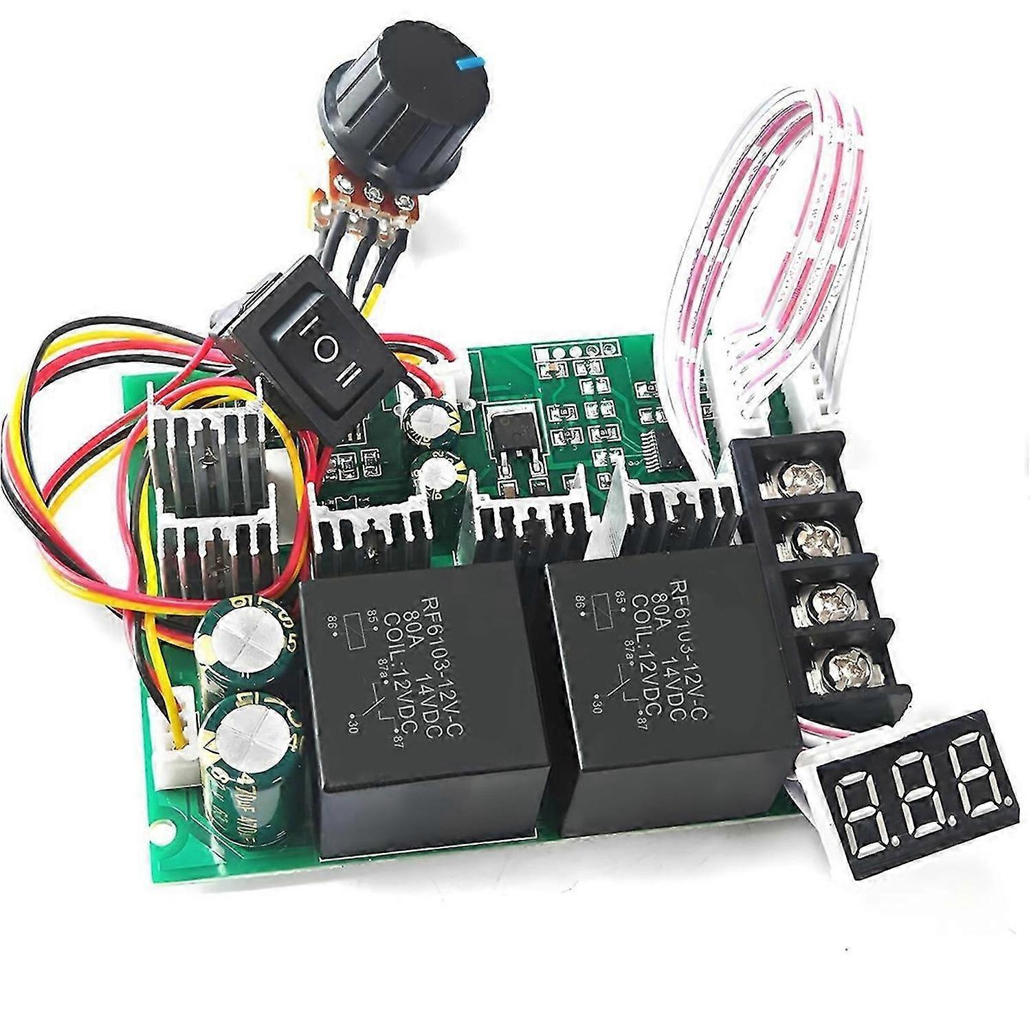 PWM DC Motor Speed Controller 12V-48V/40A, Forward-Reverse Switch, LED Display & Adjustable Potentio