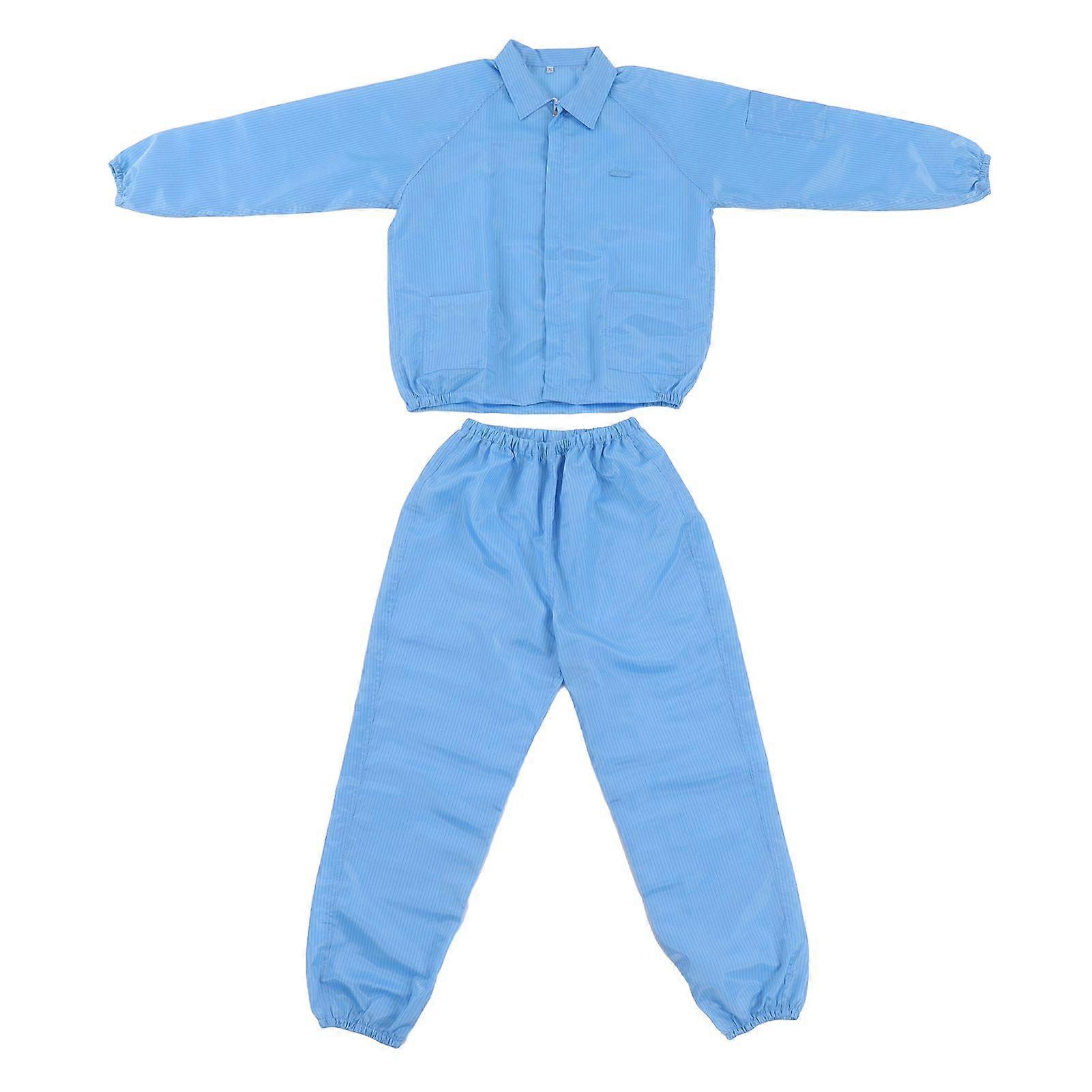 ESD Coat Polyester Paint Protective Workshop Split Clean Clothes for Microelectronics XL