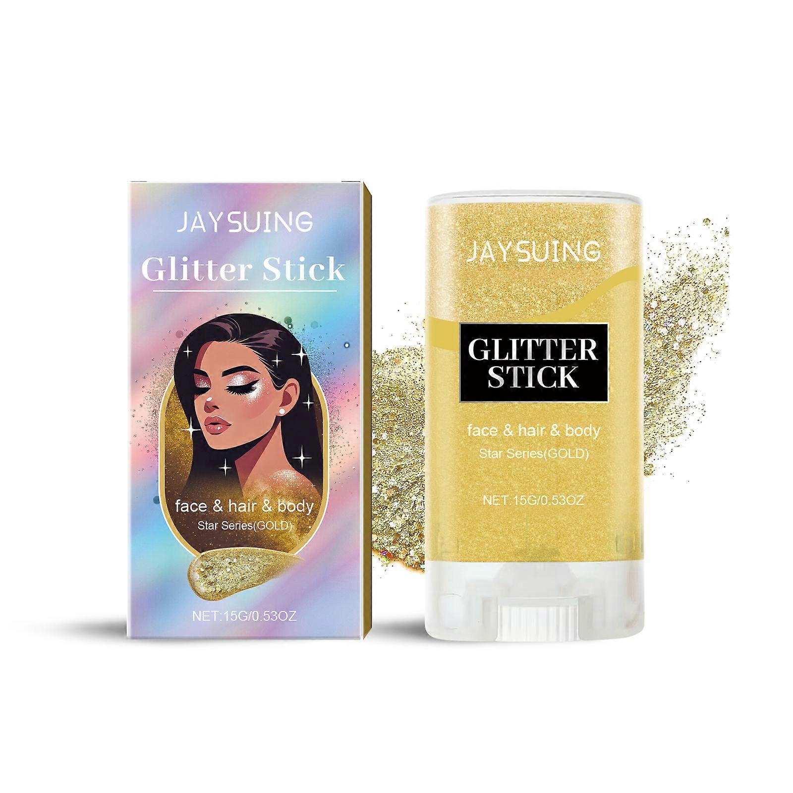 2pcs Glitter Flash Stick (Gold) for Party Dance Performance Makeup