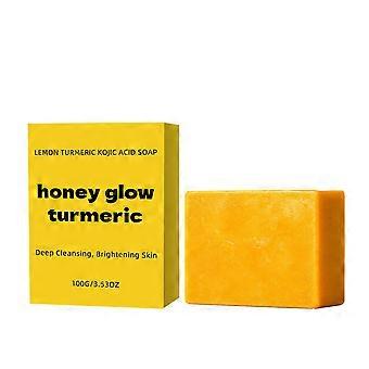 Kurkuma Glow Seife, natürliche handgemachte Seife, sanft reinigend und feuchtigkeitsspendend, für alle Hauttypen, 100 g