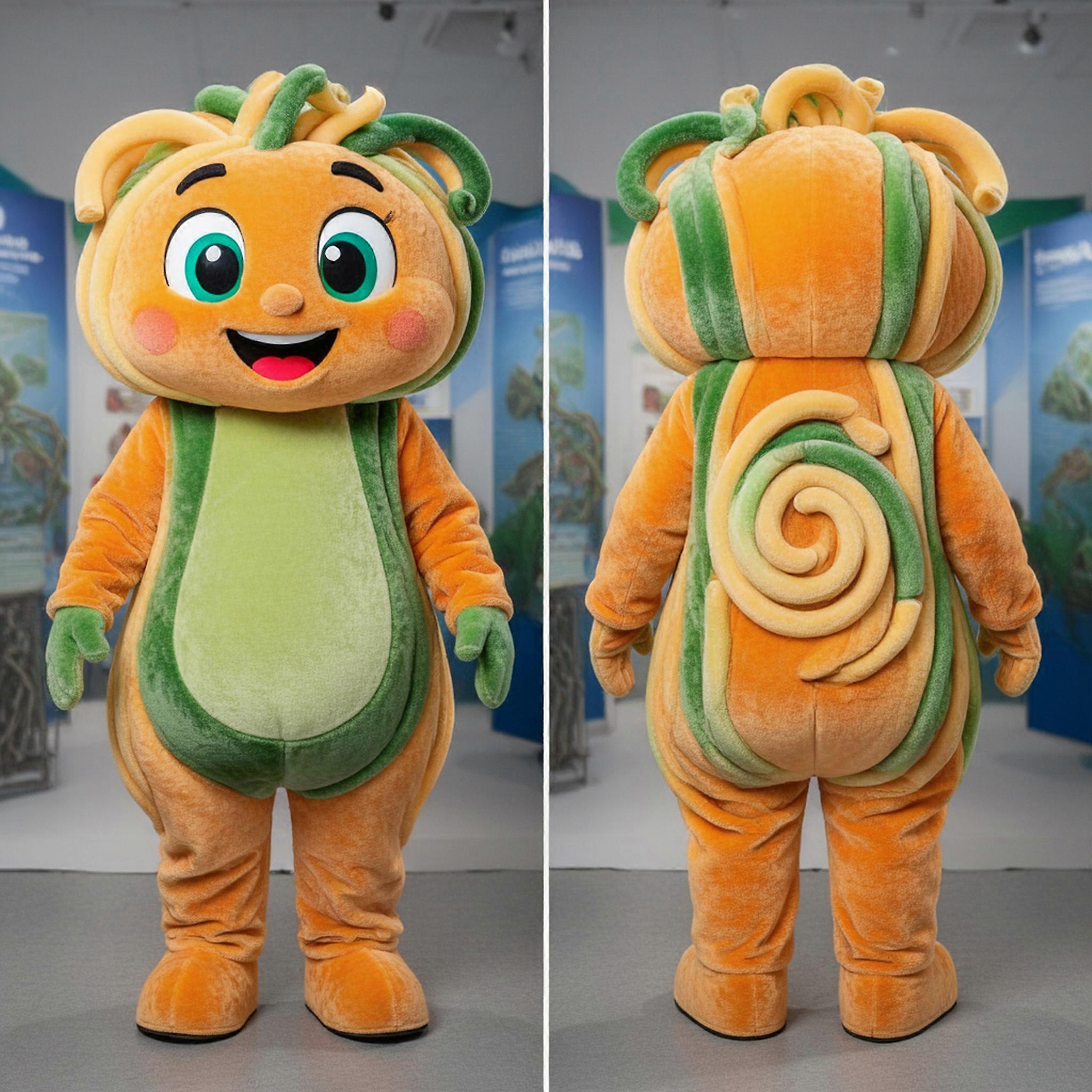 MASTICOT Rust Orange Cheerful Pesto Pasta Mascot