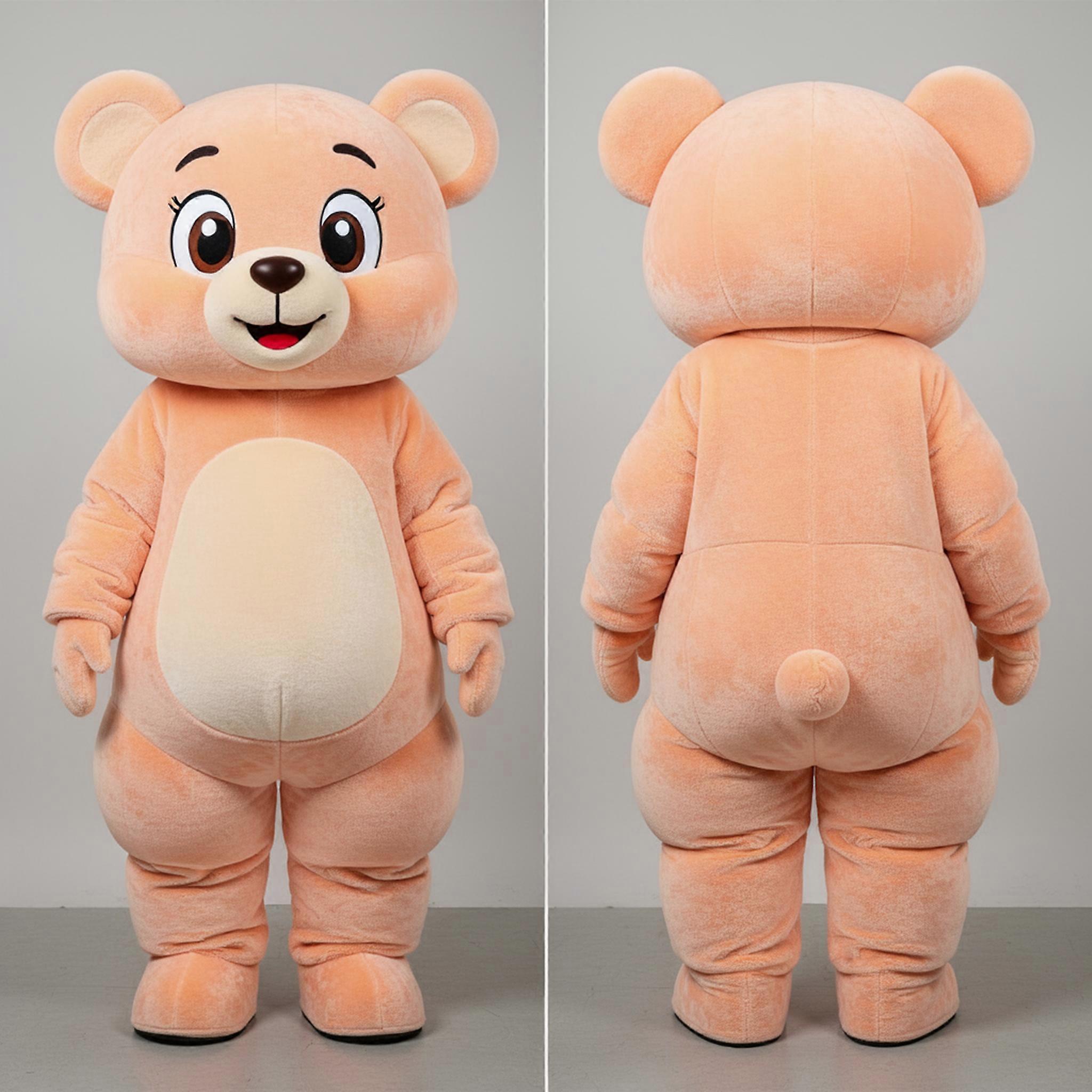 MASTICOT Peach Velvety Teddy Bear Mascot