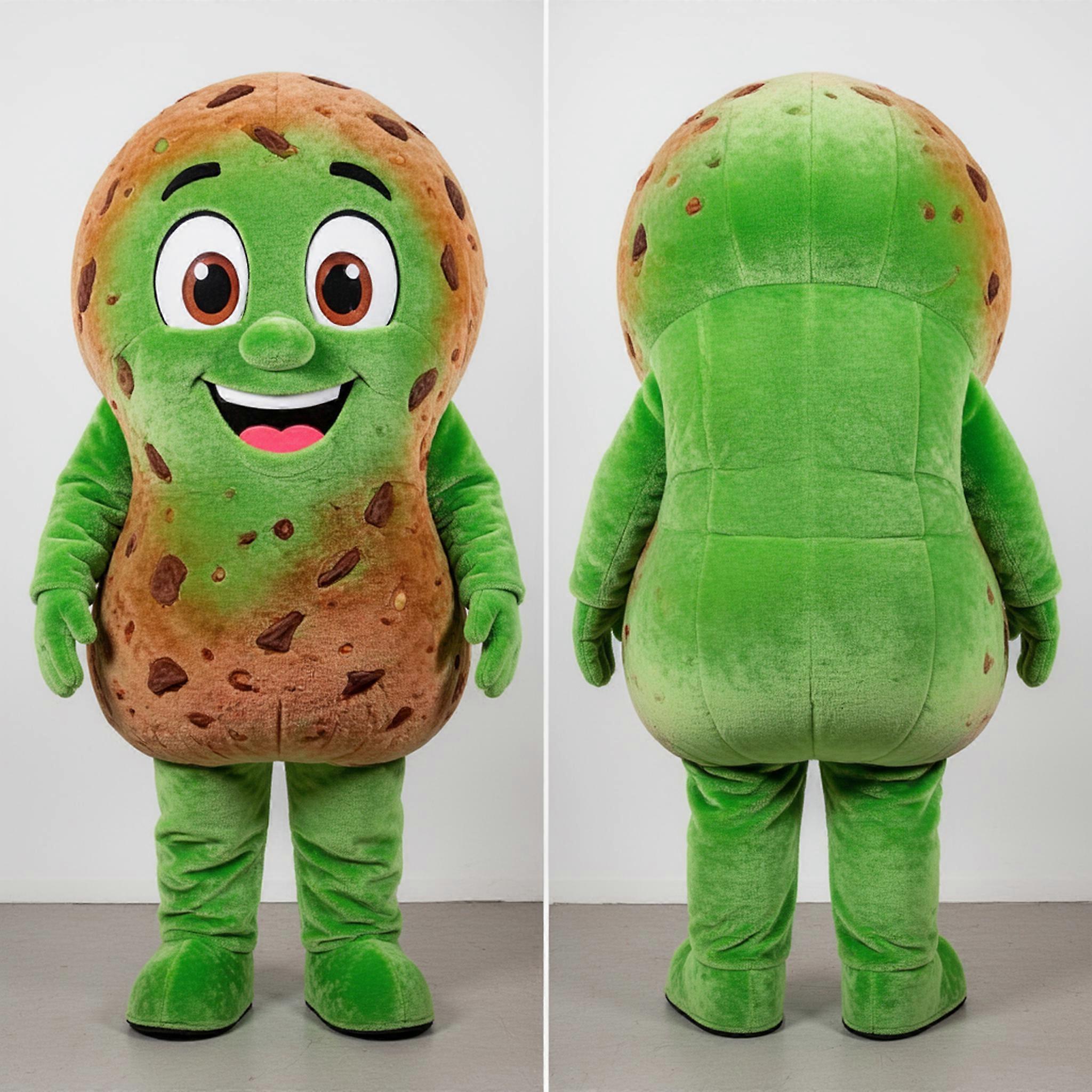 MASTICOT Vibrant Green Friendly Falafel Mascot