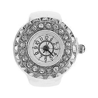 Timanttimainen pyöreä kellotaulu sormuskello koristeluun Trend Fashion Women Ring Watch