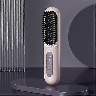 Fast Heating Cordless Ionic Hair Straightener Brush – 3 Heat Settings, USB Rechargeable