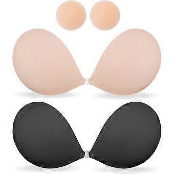 Sujetador adhesivo sin costuras, invisible, push up, sin tirantes, de silicona, con cubrepezones para mujer