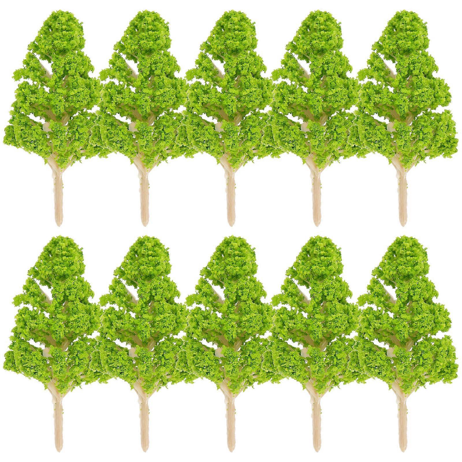 Mini Sand Table Model Miniature Sand Table Tree Model Simple but Delicate Silk Wool 10Pcs
