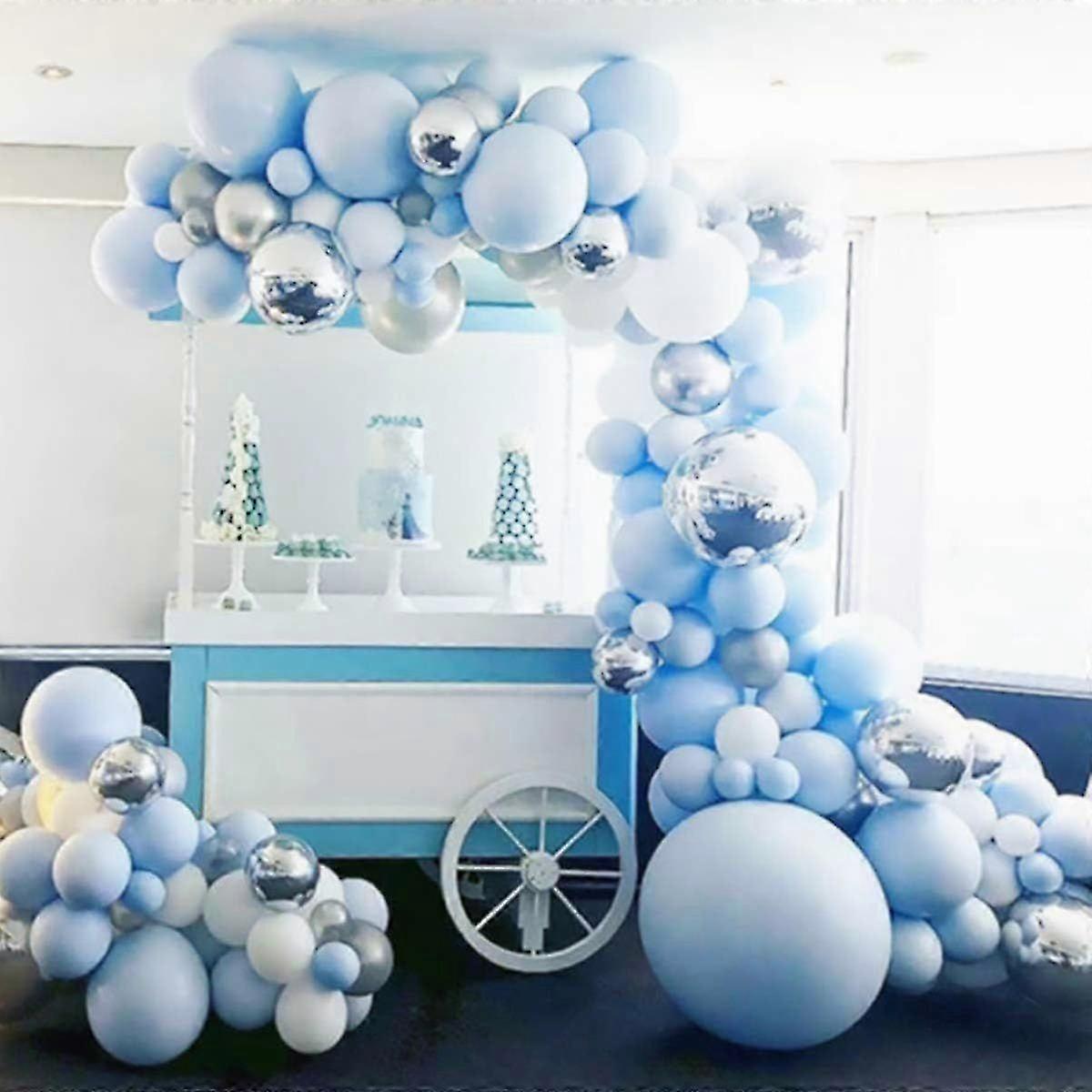 Blue Silver Macaron Balloon Kit